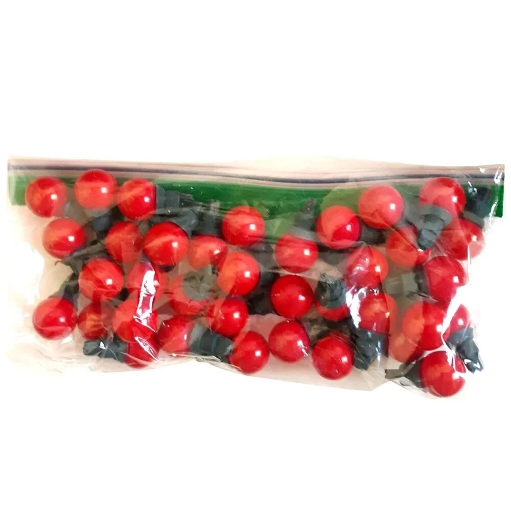 3 sets String Lights With 12 Holly Berry Clusters & Green Leaves - Festive Chris